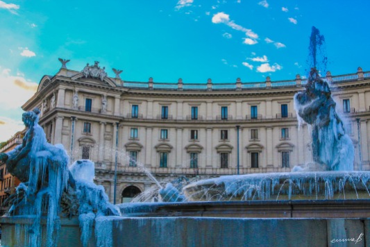 Frozen Fountain in Rome